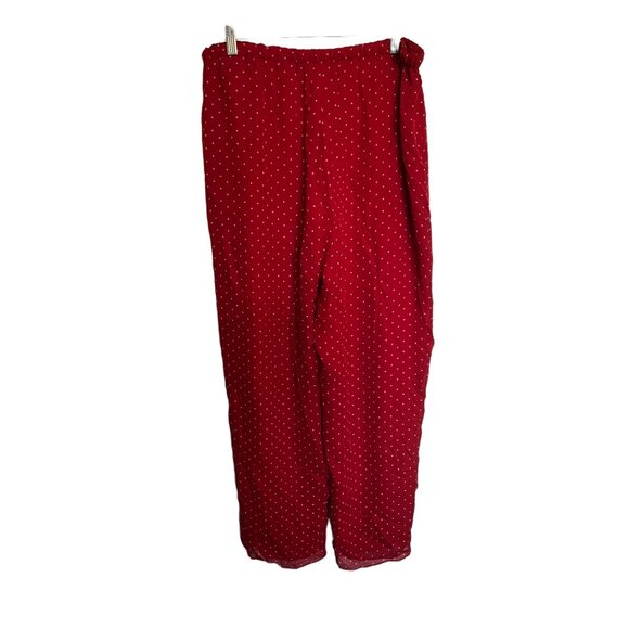 Vintage Lauren Ralph Lauren Womens Red Polka Dot Silk Pants Size L - Picture 2 of 5